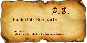 Porkoláb Benjámin névjegykártya