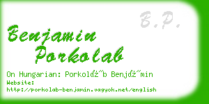 benjamin porkolab business card